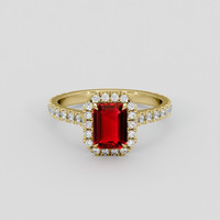 1.16 Ct. Ruby Ring, 10K Yellow Gold 1