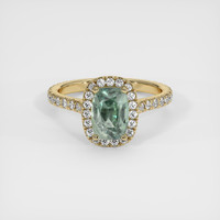 3.20 Ct. Green Sapphire Ring, 10K Yellow Gold 1
