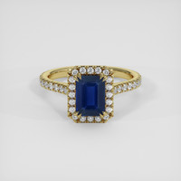 1.24 Ct. Blue Sapphire Ring, 14K Yellow Gold 1