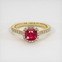 0.89 Ct. Ruby Ring, 14K Yellow Gold 1