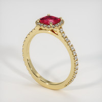 0.89 Ct. Ruby Ring, 14K Yellow Gold 2