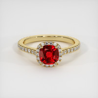 1.10 Ct. Ruby Ring, 14K Yellow Gold 1