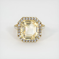 11.02 Ct. Yellow Sapphire Ring, 14K Yellow Gold 1