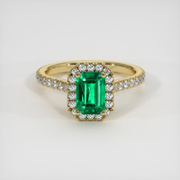 1.11 Ct. Emerald Ring, 18K Yellow Gold 1