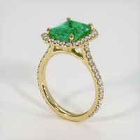 2.91 Ct. Emerald Ring, 18K Yellow Gold 2