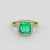 2.09 Ct. Emerald Ring, 18K Yellow Gold 1