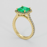 2.09 Ct. Emerald Ring, 18K Yellow Gold 2