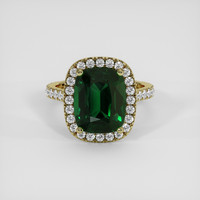 5.56 Ct. Green Tsavorite Garnet Ring, 18K Yellow Gold 1