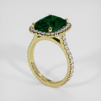 5.56 Ct. Green Tsavorite Garnet Ring, 18K Yellow Gold 2