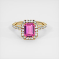 2.03 Ct. Pink Sapphire Ring, 18K Yellow Gold 1