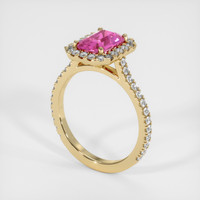 2.03 Ct. Pink Sapphire Ring, 18K Yellow Gold 2