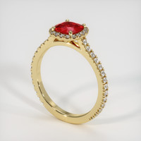 1.37 Ct. Ruby Ring, 18K Yellow Gold 2