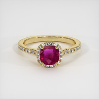 1.03 Ct. Ruby Ring, 18K Yellow Gold 1