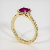 1.03 Ct. Ruby Ring, 18K Yellow Gold 2