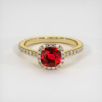 1.12 Ct. Ruby Ring, 18K Yellow Gold 1