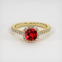 1.10 Ct. Ruby Ring, 18K Yellow Gold 1