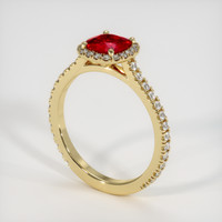 1.10 Ct. Ruby Ring, 18K Yellow Gold 2