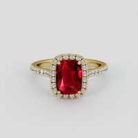 2.01 Ct. Ruby Ring, 18K Yellow Gold 1