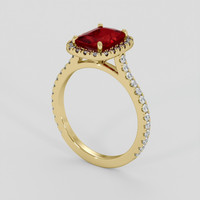 2.01 Ct. Ruby Ring, 18K Yellow Gold 2