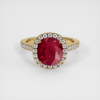 3.04 Ct. Ruby Ring, 18K Yellow Gold 1