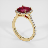 3.04 Ct. Ruby Ring, 18K Yellow Gold 2
