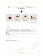 Ruby Ring 6.03 Ct. 18K Yellow Gold Appraisal