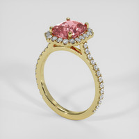 3.37 Ct. Padparadscha Sapphire Ring, 18K Yellow Gold 2