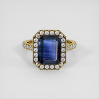 3.86 Ct. Blue Sapphire Ring, 18K Yellow Gold 1