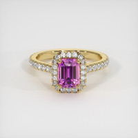 1.30 Ct. Pinkish Purple Sapphire Ring, 18K Yellow Gold 1