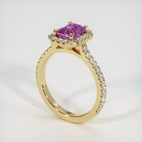 1.30 Ct. Pinkish Purple Sapphire Ring, 18K Yellow Gold 2