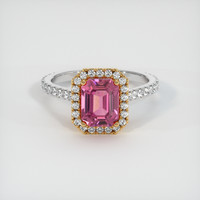 2.08 Ct. Pink Sapphire Ring, 14K Yellow & White 1