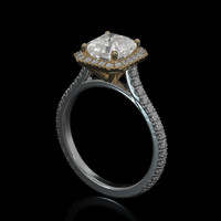 2.12 Ct. White Sapphire Ring, 18K Yellow & White 2