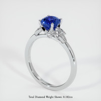 1.08 Ct. Blue Sapphire Ring, Platinum 950 2