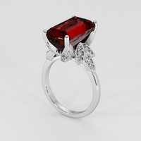 9.34 Ct. Orangish Red Spessartite Garnet Ring, Platinum 950 2
