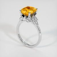 4.61 Ct. Orangish Yellow Sapphire Ring, Platinum 950 2