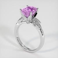 3.50 Ct. Purplish Pink Sapphire Ring, Platinum 950 2