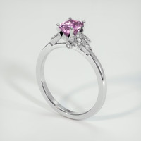 1.01 Ct. Purplish Pink Sapphire Ring, Platinum 950 2