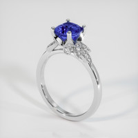 2.06 Ct. Purplish Blue Sapphire Ring, Platinum 950 2