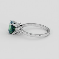 2.51 Ct. Bluish Green Sapphire Ring, Platinum 950 4