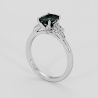 1.17 Ct. Bluish Green Sapphire Ring, Platinum 950 2