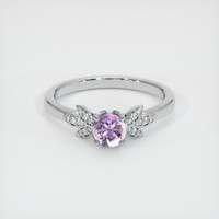 0.65 Ct. Pinkish Purple Sapphire Ring, Platinum 950 1