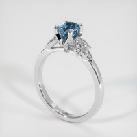 0.72 Ct. Greyish Blue Sapphire Ring, Platinum 950 2