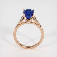 3.22 Ct. Blue Sapphire Ring, 14K Rose Gold 3