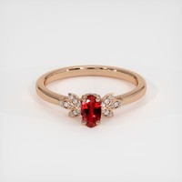 0.41 Ct. Ruby Ring, 14K Rose Gold 1