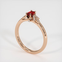 0.41 Ct. Ruby Ring, 14K Rose Gold 2