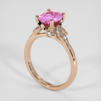 1.82 Ct. Pink Sapphire Ring, 14K Rose Gold 2