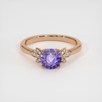 1.05 Ct. Purple Sapphire Ring, 14K Rose Gold 1