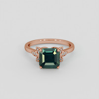 3.68 Ct. Green Sapphire Ring, 14K Rose Gold 1