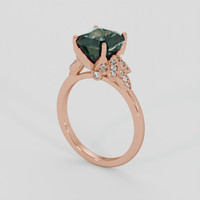 3.68 Ct. Green Sapphire Ring, 14K Rose Gold 2