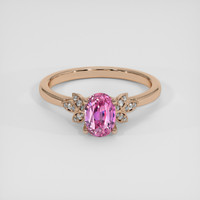 1.23 Ct. Pink Sapphire Ring, 14K Rose Gold 1